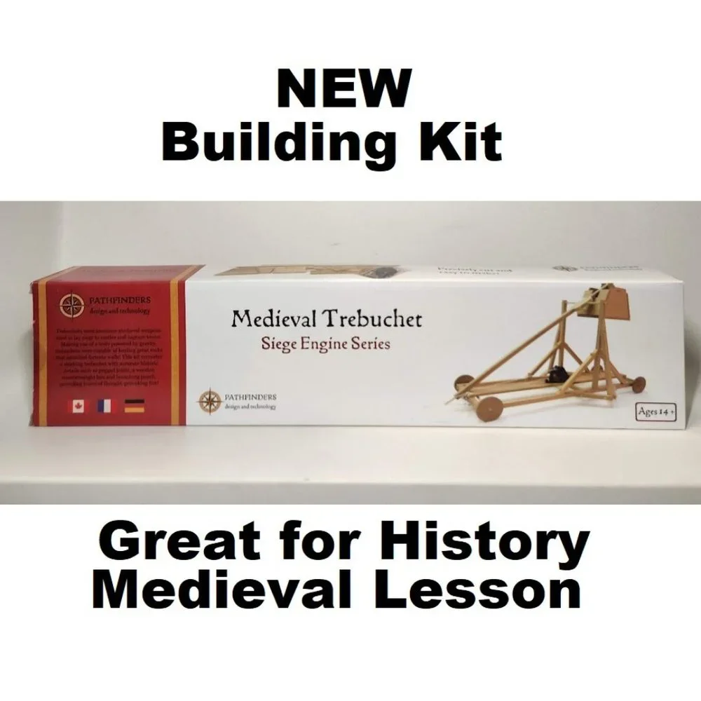 NEW Pathfinders Medieval Trebuchet Siege Engine Catapult Building Set Kit Craft